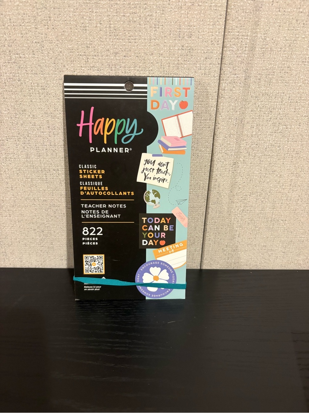 Happy Planner Sticker Pack in Black & Teal with Multicolor Accents